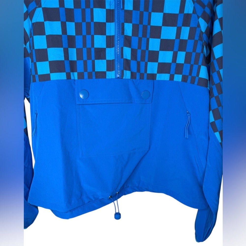 Beach Riot Atticus Pullover In Imperial Blue Check Size Medium Windbreaker - Picture 9 of 11